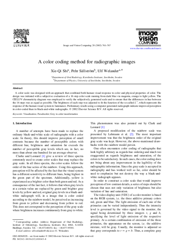 (PDF) A color coding method for radiographic images