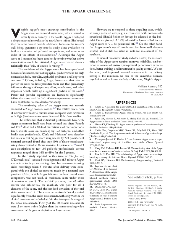 (PDF) The Apgar challenge