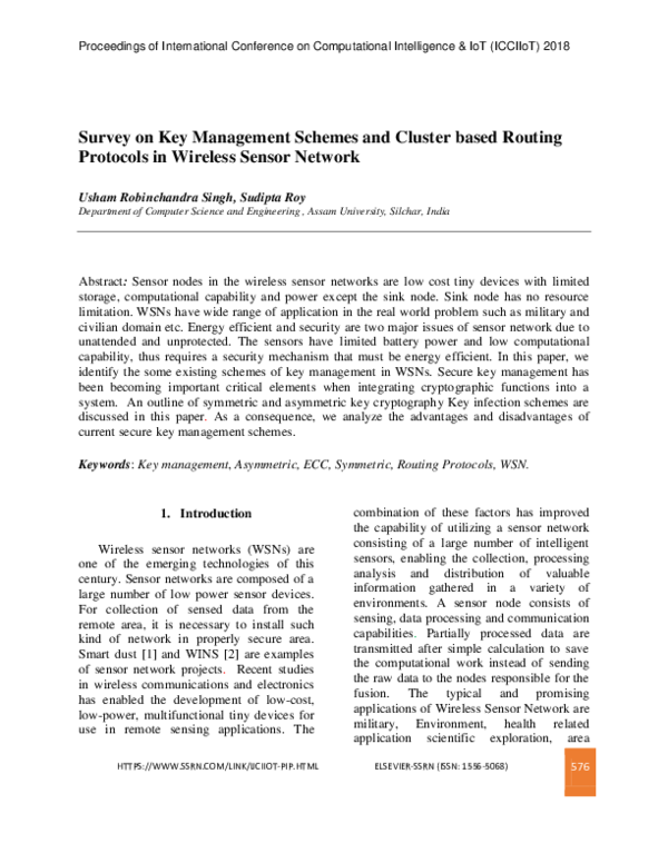 (PDF) Survey on Key Management Schemes and Cluster based Routing ...