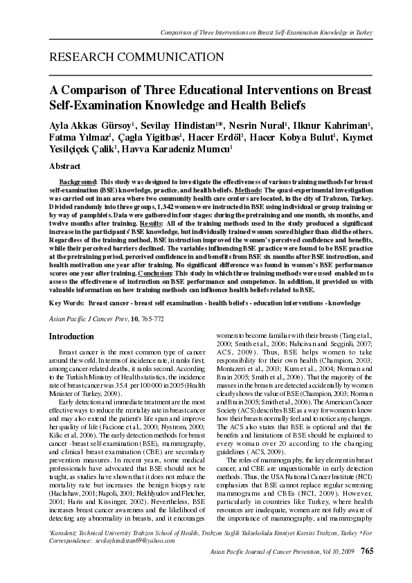 (PDF) P40 A comparison of three educational interventions on breast ...