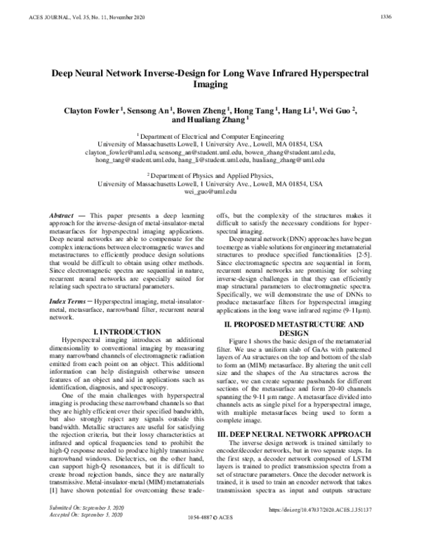 (PDF) Deep Neural Network Inverse-Design for Long Wave Infrared ...