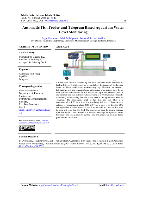 (PDF) Automatic Fish Feeder And Telegram Based Aquarium Water Level ...