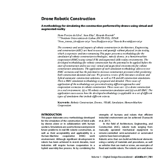 (PDF) Drone Robotic Construction A methodology for simulating the ...