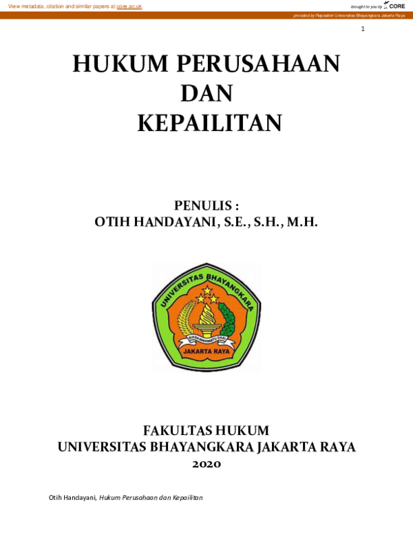 (PDF) Diktat Hukum Perusahaan dan Kepailitan