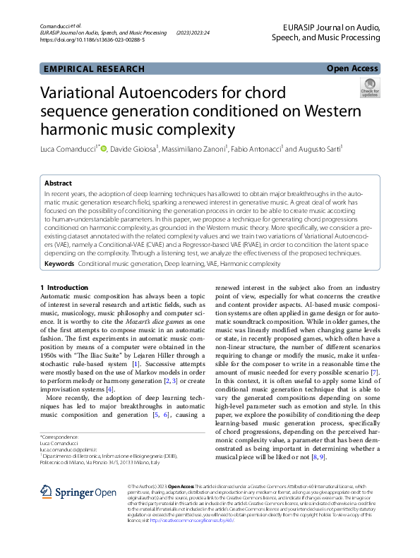 (PDF) Variational Autoencoders for chord sequence generation ...