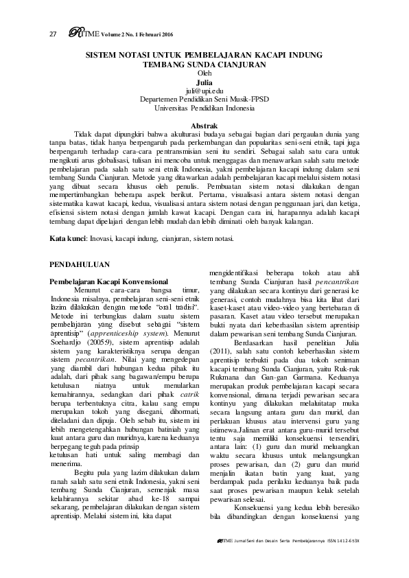 (PDF) Sistem Notasi Untuk Pembelajaran Kacapi Indung Tembang Sunda ...