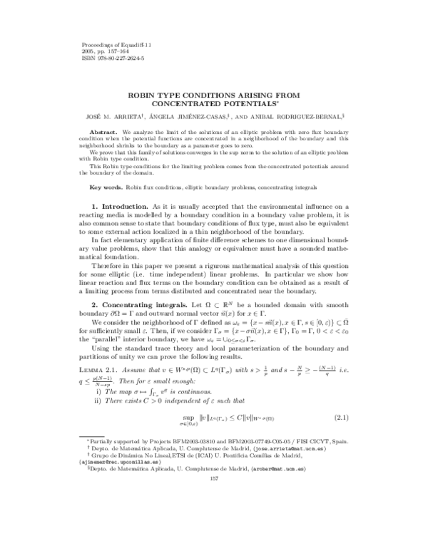 (PDF) Robin type conditions arising from concentrated potentials ...