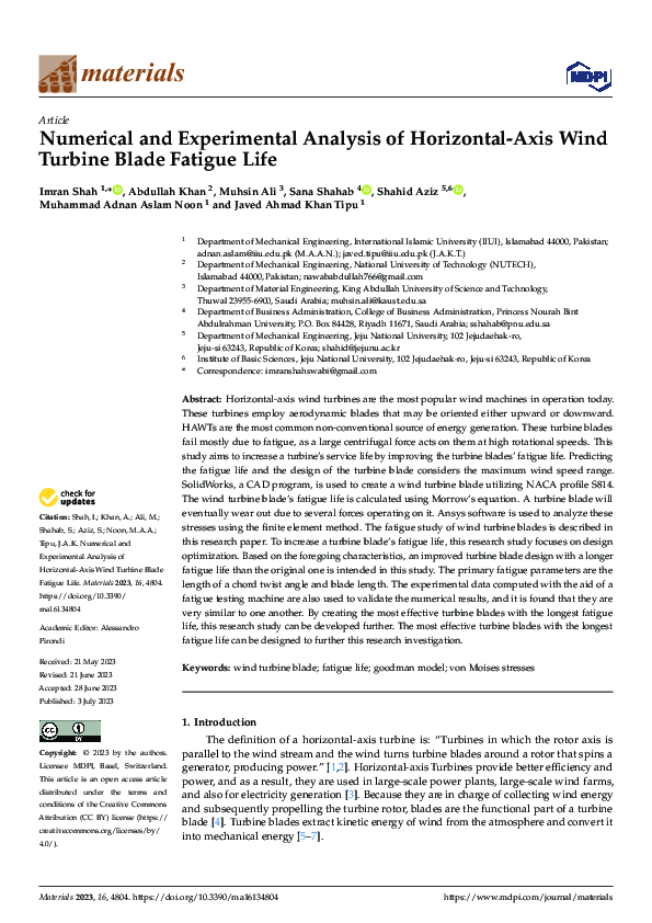 (PDF) Numerical and Experimental Analysis of Horizontal-Axis Wind ...