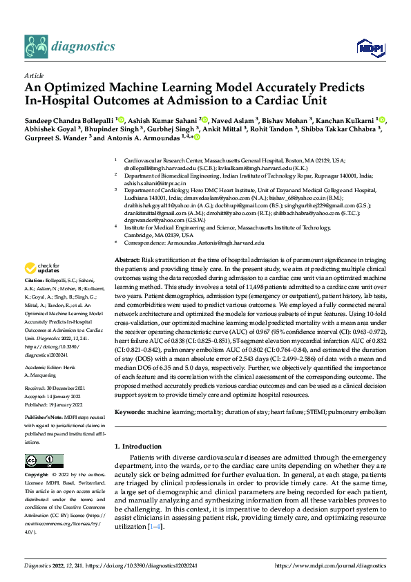 (PDF) An Optimized Machine Learning Model Accurately Predicts In ...