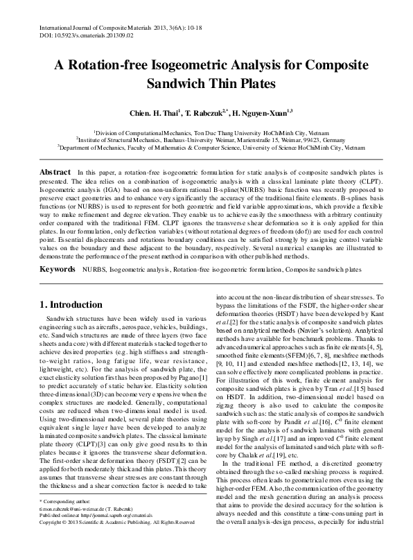 (PDF) Isogeometric analysis of laminated composite and sandwich plates ...