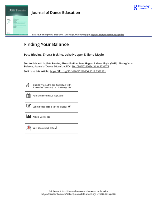 (PDF) Finding Your Balance