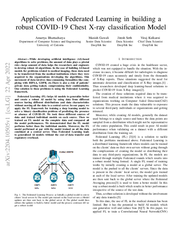 (PDF) Application of Federated Learning in Building a Robust COVID-19 ...
