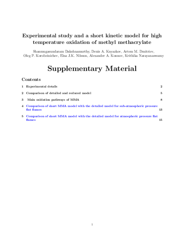 (PDF) Experimental Study and a Short Kinetic Model for High-Temperature ...