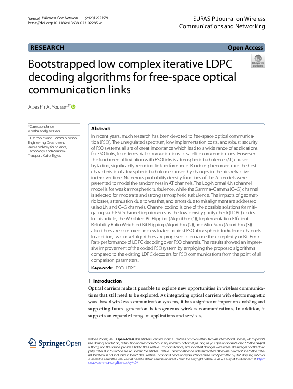 (PDF) Bootstrapped low complex iterative LDPC decoding algorithms for ...