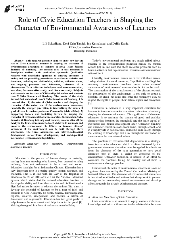 (PDF) Role of Civic Education Teachers in Shaping the Character of ...