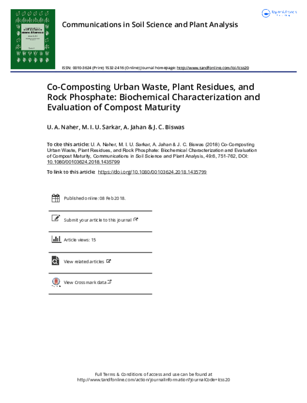 (PDF) Co-Composting Urban Waste, Plant Residues, and Rock Phosphate ...
