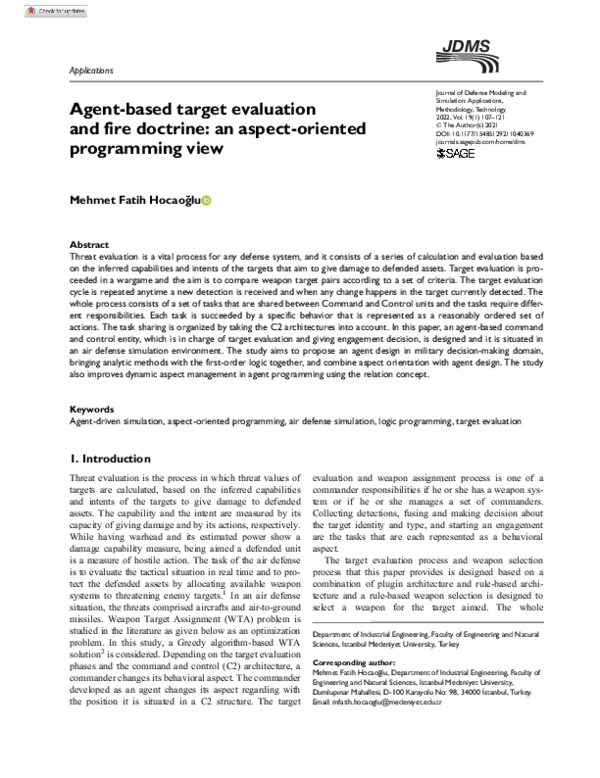 (PDF) Agent-based target evaluation and fire doctrine: an aspect ...