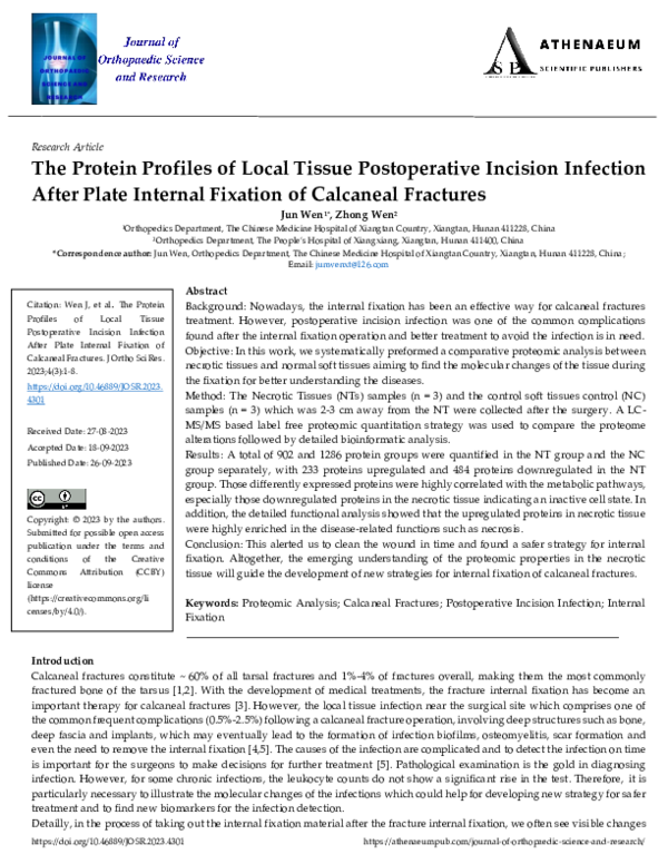 (PDF) The Protein Profiles of Local Tissue Postoperative Incision ...