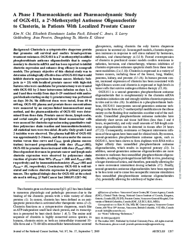 (PDF) Phase I pharmacokinetic and pharmacodynamic study of the ...