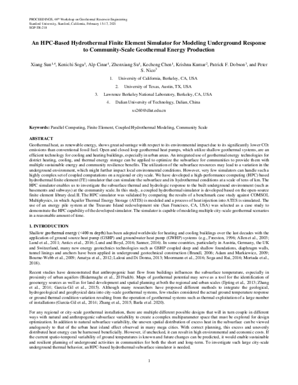 (PDF) An HPC-Based Hydrothermal Finite Element Simulator for Modeling ...