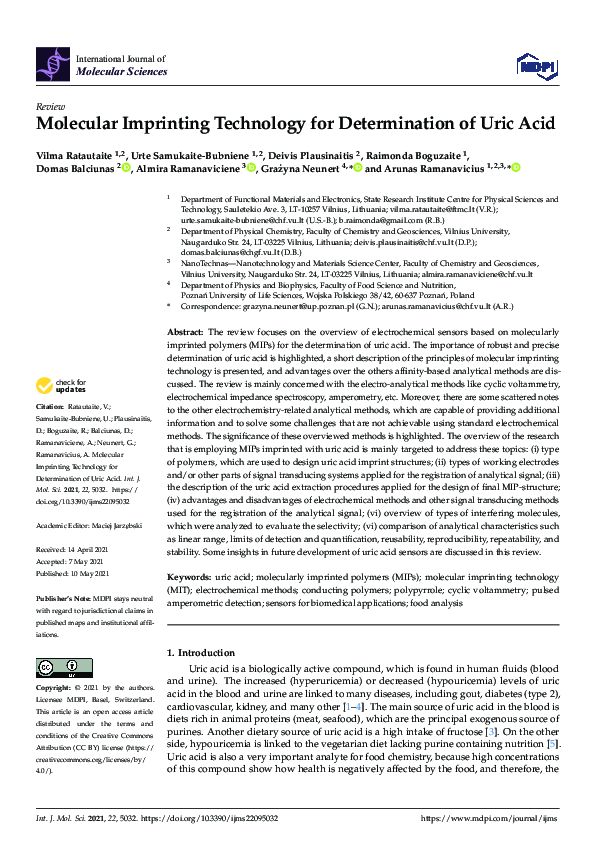 (PDF) Molecular Imprinting Technology for Determination of Uric Acid