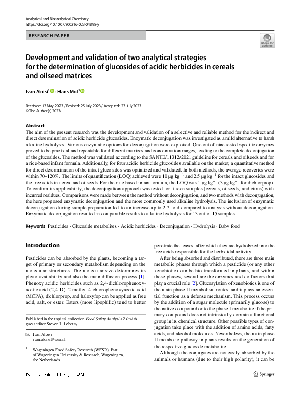 (PDF) Development and validation of two analytical strategies for the ...