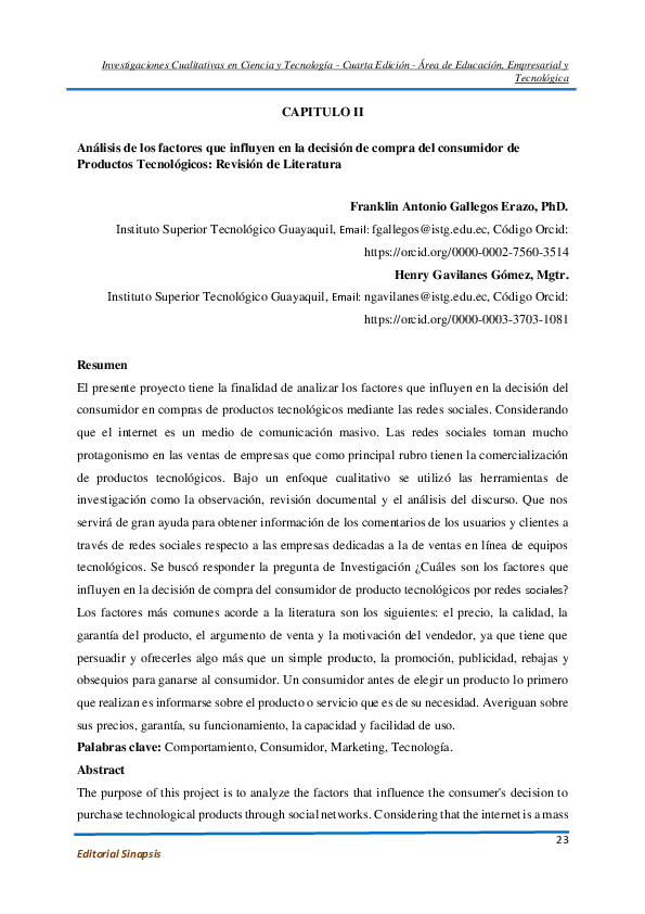 (PDF) Análisis de los factores que influyen en la decisión de compra ...