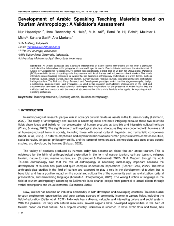 (PDF) Development of Arabic Speaking Teaching Materials based on ...