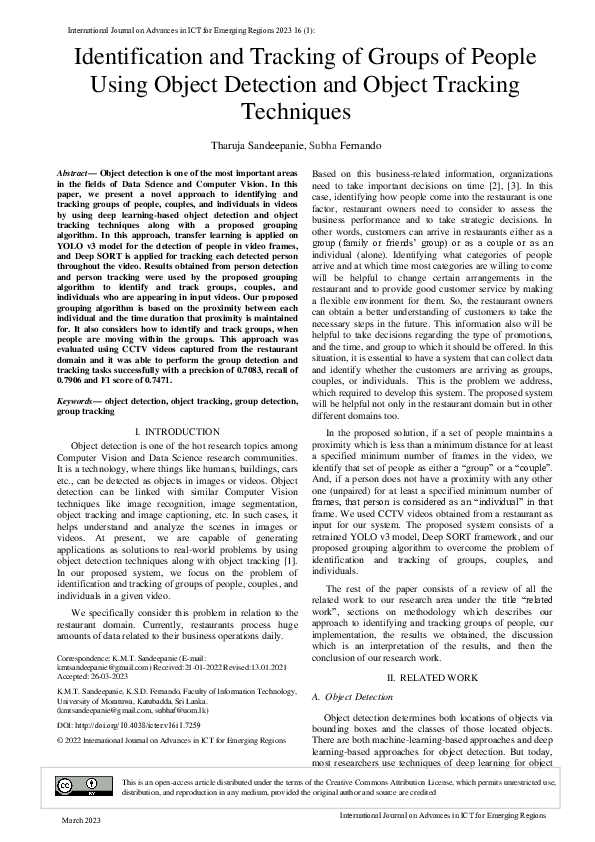 (PDF) Identification and Tracking of Groups of People using Object ...