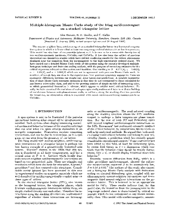 (PDF) Multiple-histogram Monte Carlo study of the Ising antiferromagnet ...