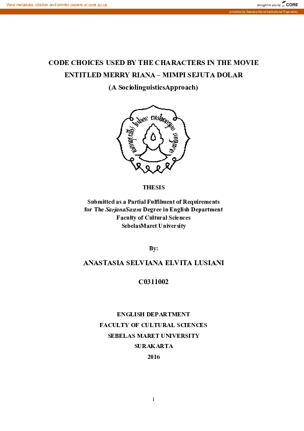 (PDF) Code Choices Used by the Characters in the Movie Entitled Merry ...