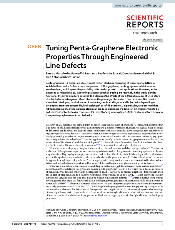 (PDF) Tuning Penta-Graphene Electronic Properties Through Engineered ...