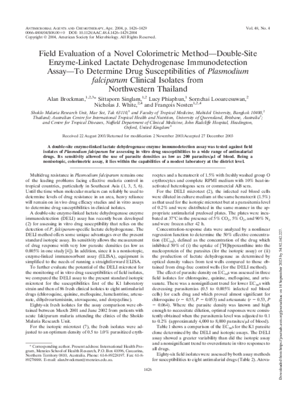 (PDF) Field Evaluation of a Novel Colorimetric Method--Double-Site ...