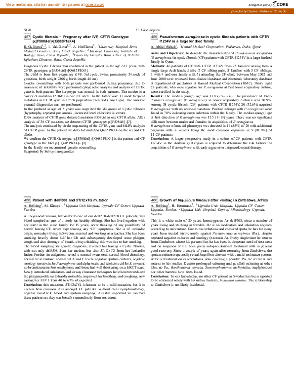 (PDF) Pseudomonas aeruginosa in cystic fibrosis patients with CFTR ...
