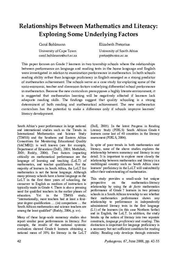 (PDF) A reading intervention programme for mathematics students