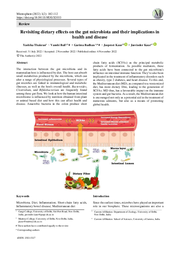 (PDF) Revisiting dietary effects on the gut microbiota and their ...