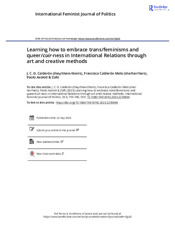 (PDF) Learning how to embrace trans/feminisms and queer/cuir-ness in ...