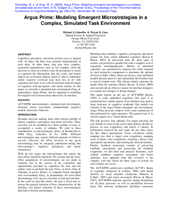 (PDF) Argus Prime: Modeling emergent microstrategies in a complex ...