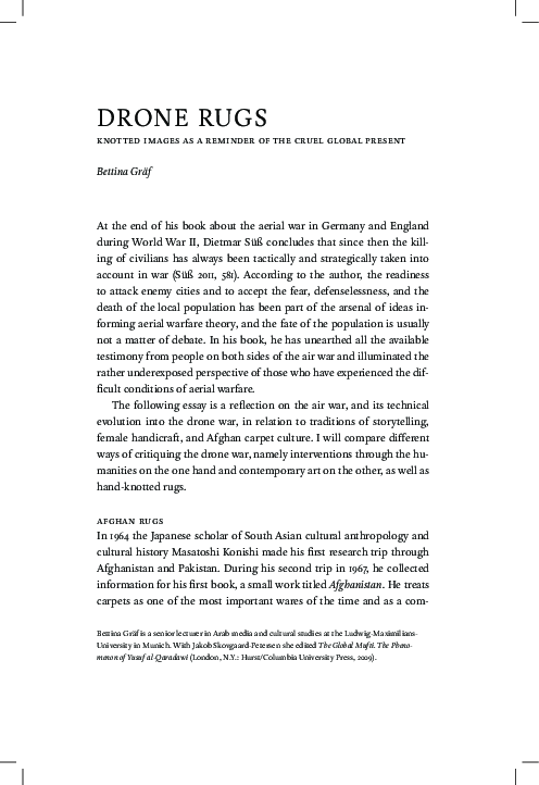 (PDF) Drone Rugs. Knoted Images as a Reminder of the Cruel Global Present