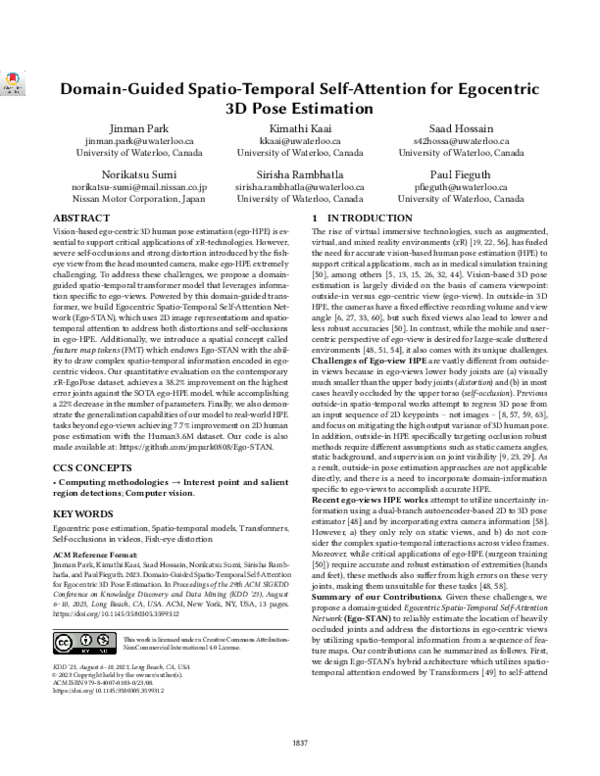 (PDF) Domain-Guided Spatio-Temporal Self-Attention for Egocentric 3D ...
