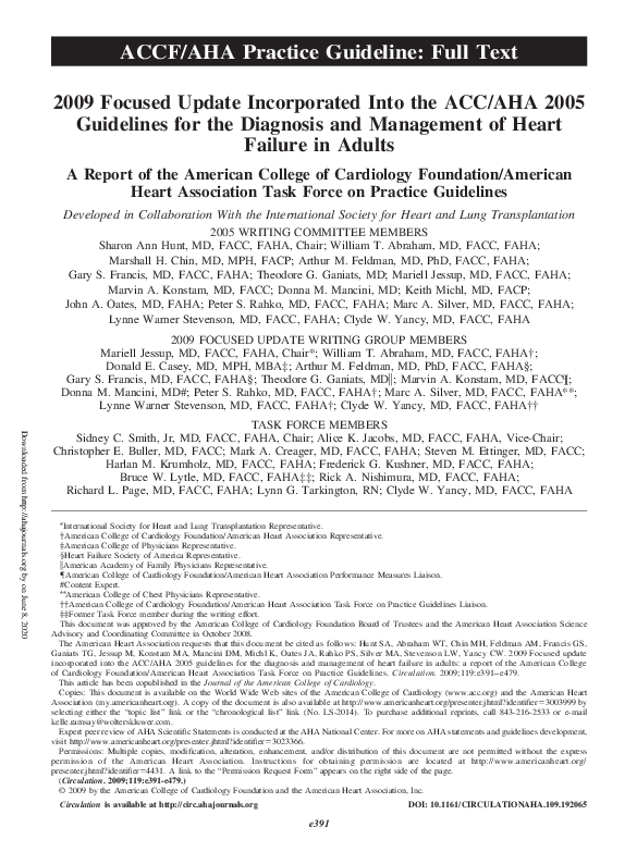 (PDF) 2009 Focused Update Incorporated Into the ACC/AHA 2005 Guidelines ...