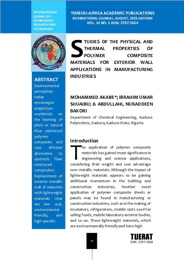 (PDF) STUDIES OF THE PHYSICAL AND THERMAL PROPERTIES OF POLYMER ...