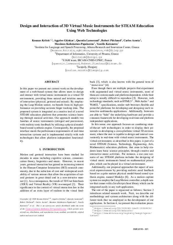 (PDF) Design And Interaction Of 3D Virtual Music Instruments For Steam ...