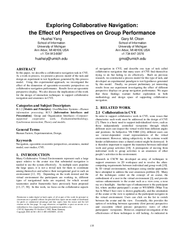 (PDF) Exploring collaborative navigation