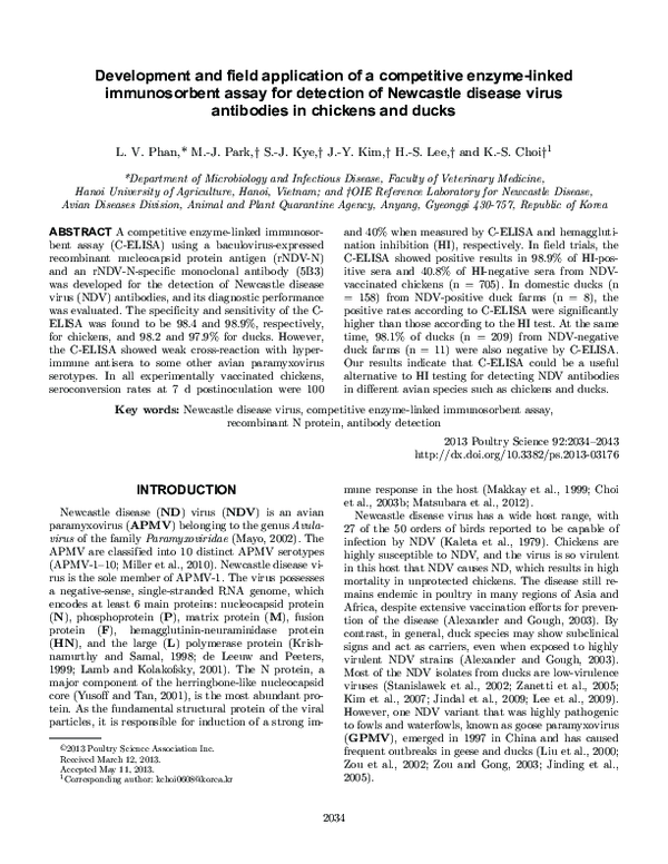 (PDF) Development and field application of a competitive enzyme-linked ...