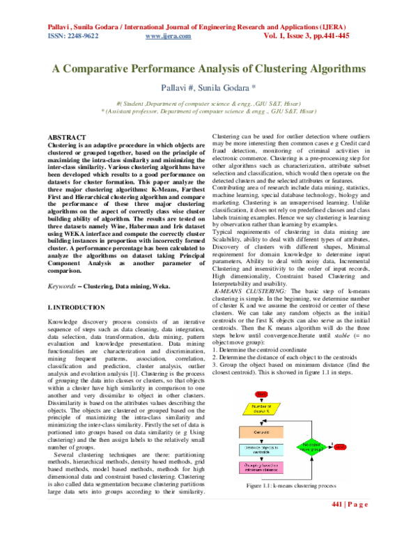 (PDF) A Comparative Performance Analysis of Clustering