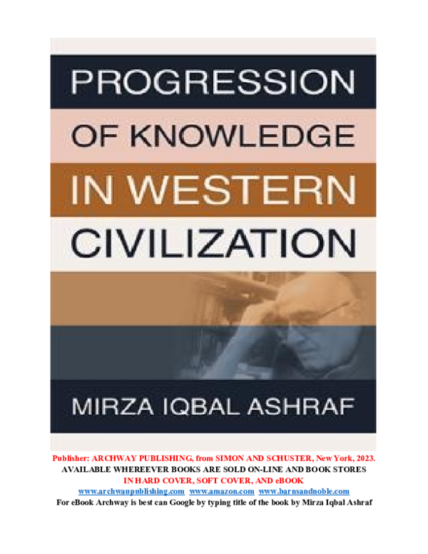 (DOC) About the New Book: PROGRESSION OF KNOWLEDGE IN WESTERN CIVILIZATION