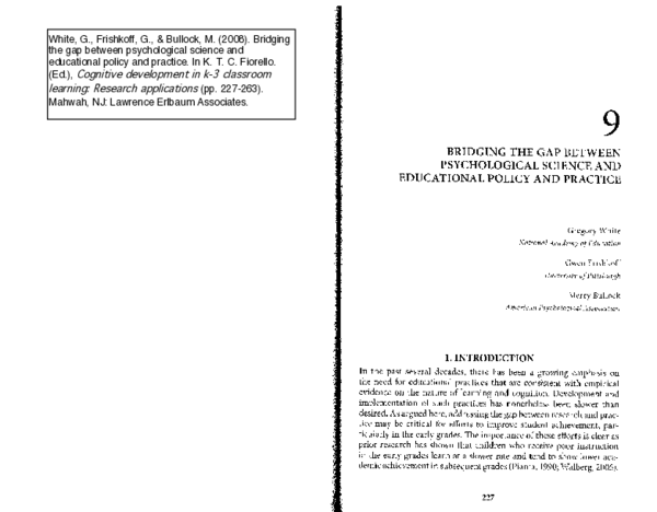 (PDF) Bridging the gap between psychological science and educational ...