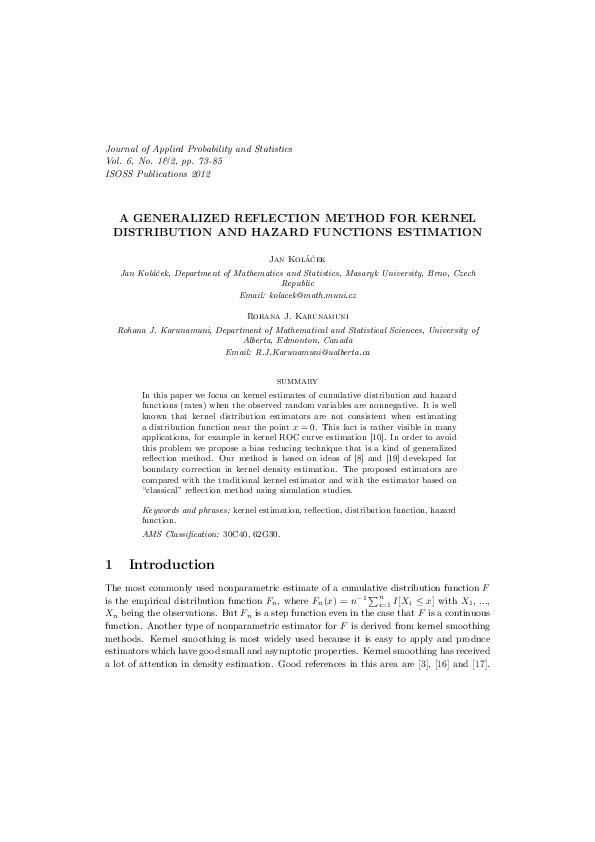 (PDF) A generalized reflection method for kernel distribution and ...