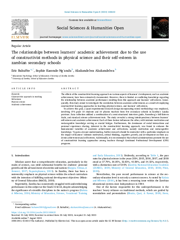 (PDF) The Relationship between Learners’ Academic Performance Due to ...